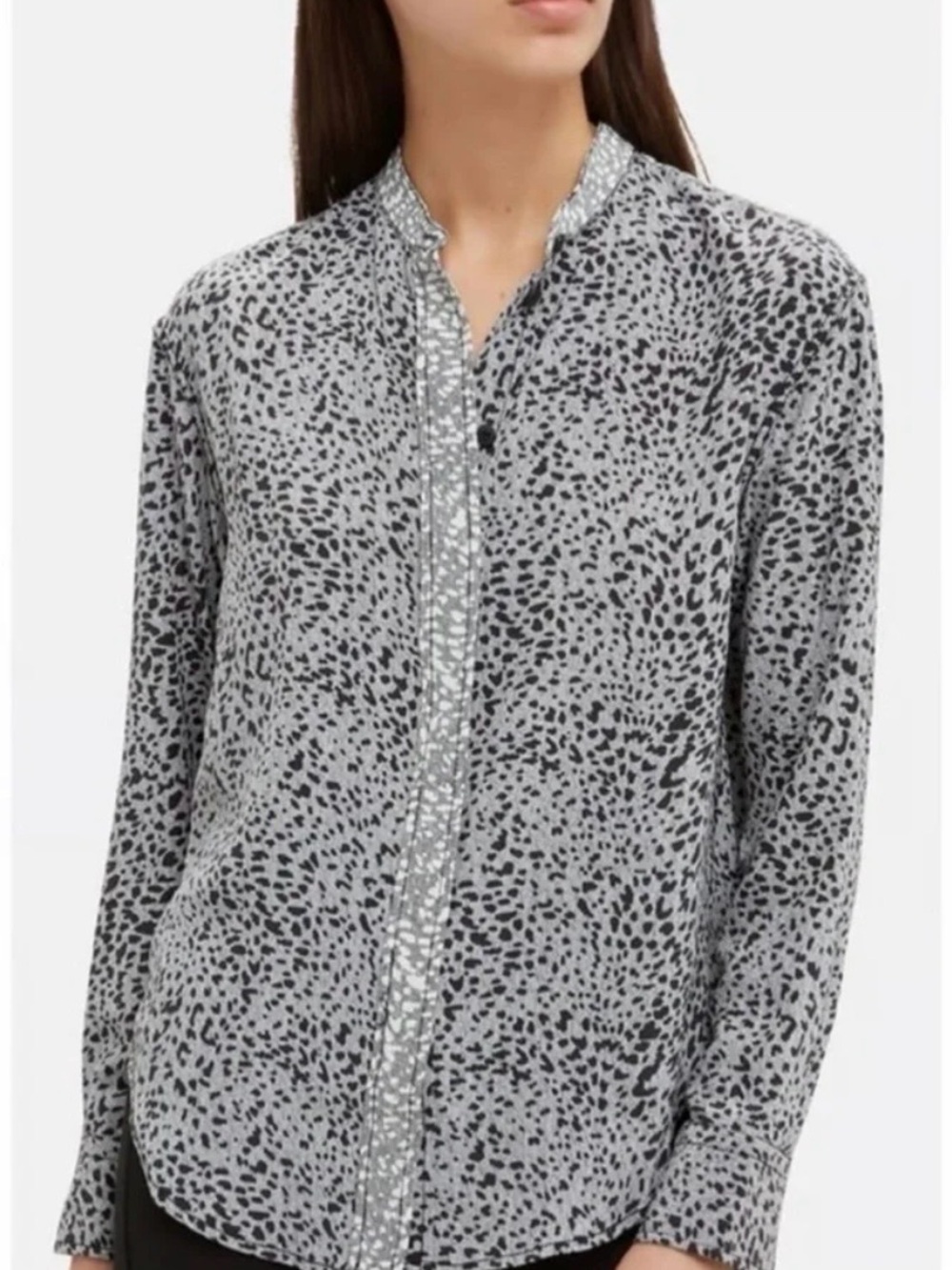 rag & bone Silk Abstract Spot Print Blouse Size Small - Picture 3 of 10